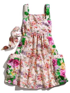 H&M The Garden Collection floral organic cotton dress size 6